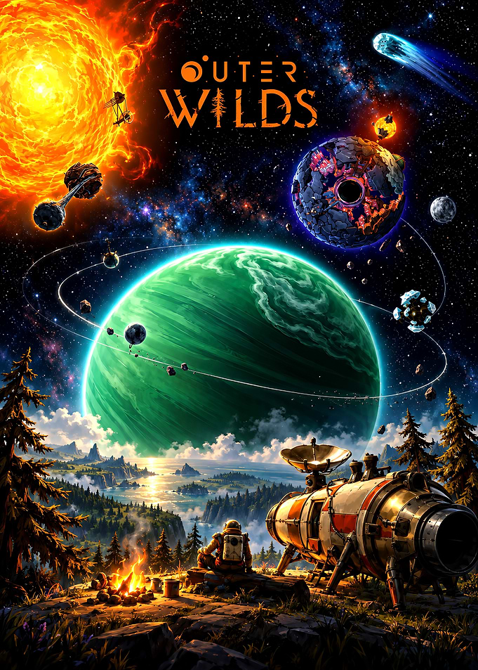 Outer Wilds Space Exploration Poster