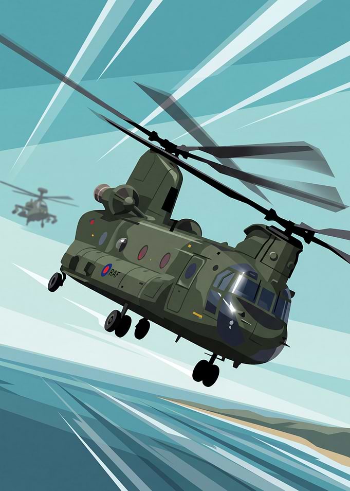 RAF Chinook Helicopter Pixel