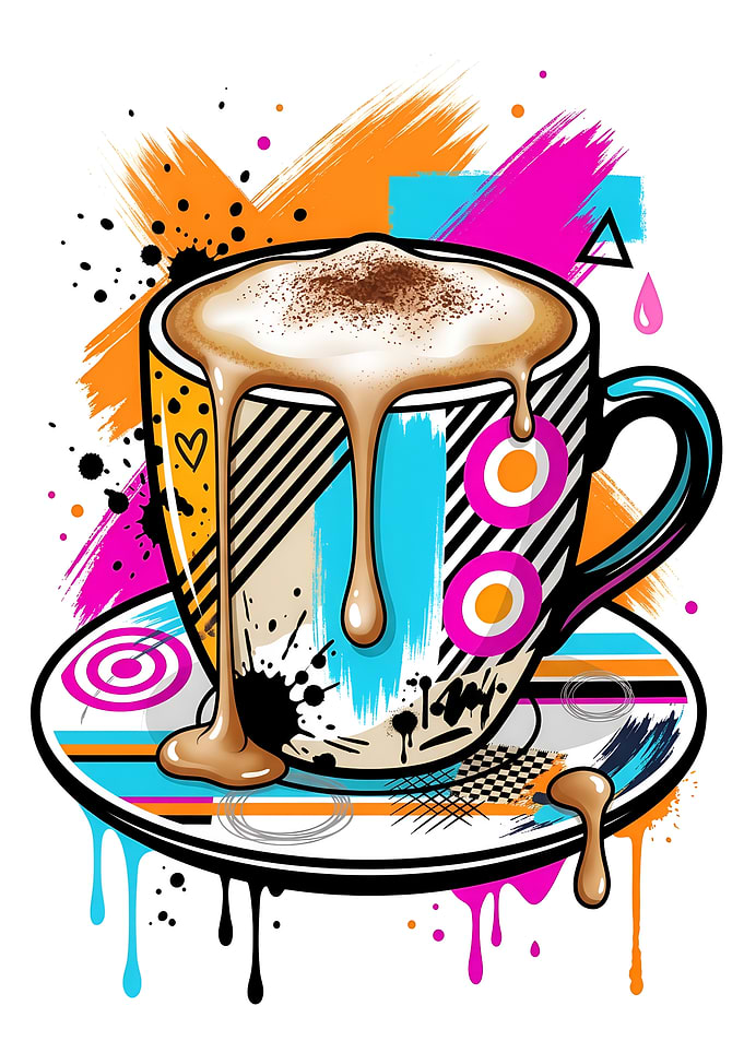 Vibrant Pop Art Coffee Cup