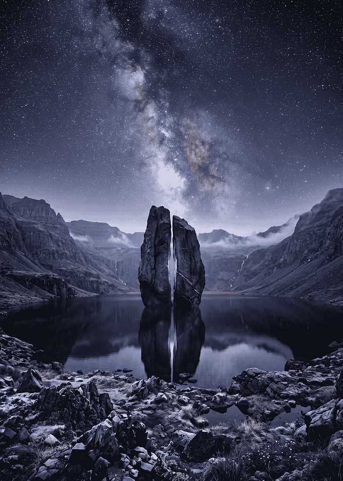 Split Rock Under Milky Way
