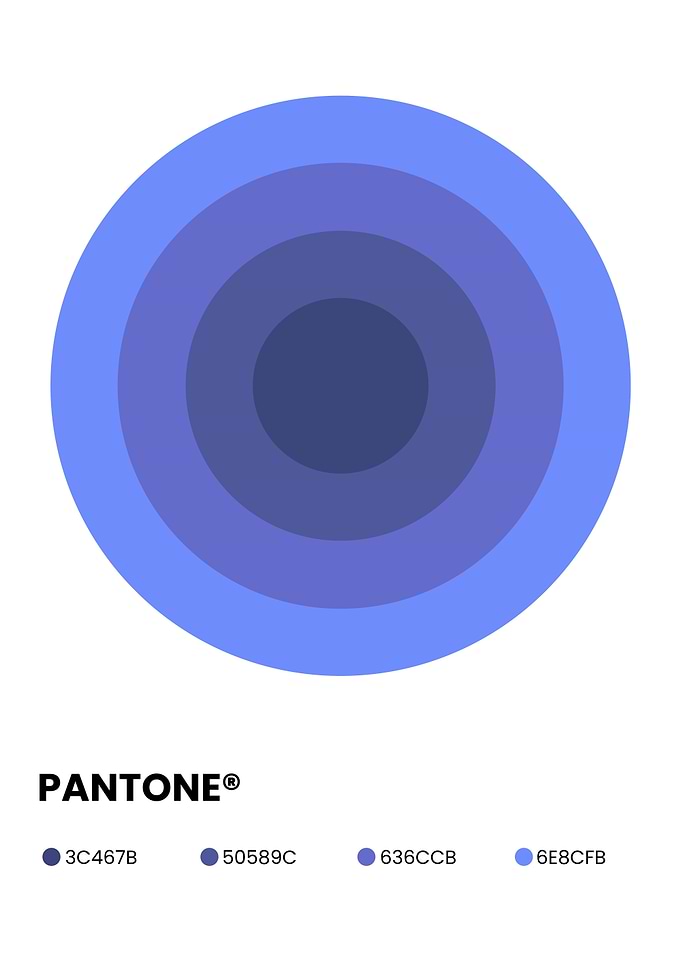Pantone Blue Color Palette Circles
