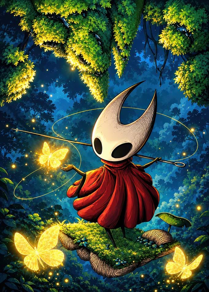 Hornet from Hollow Knight in Forest