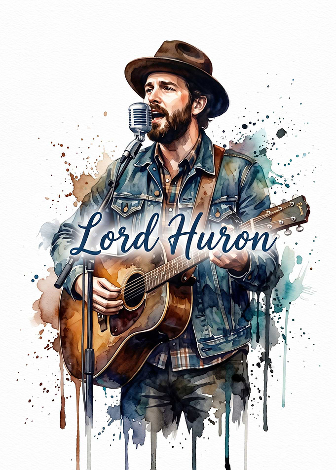 Lord Huron Watercolor Portrait