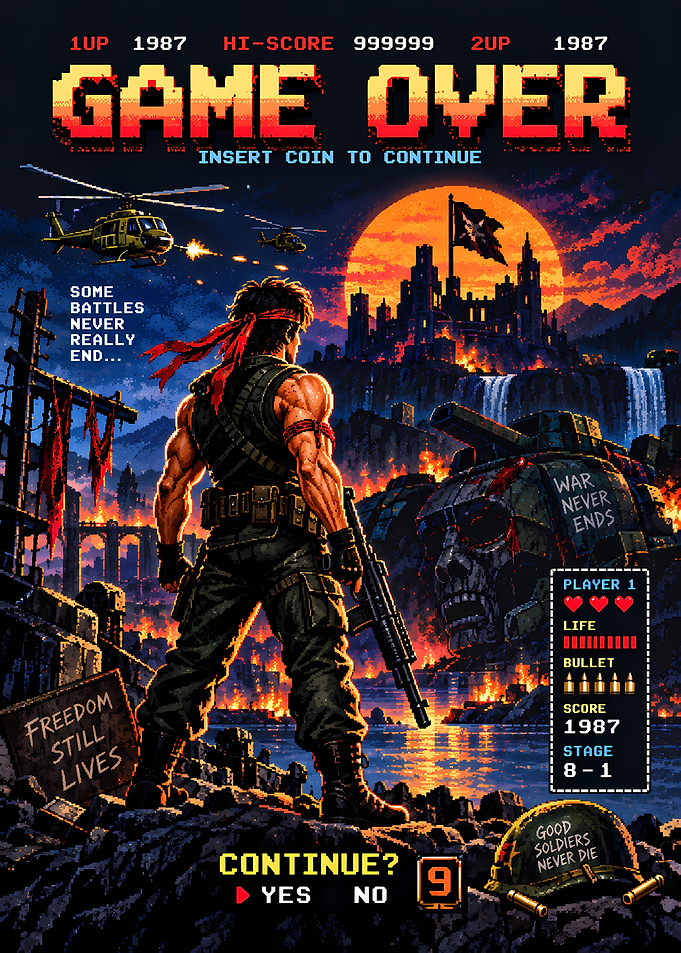 Retro 80s War Game Over Poster