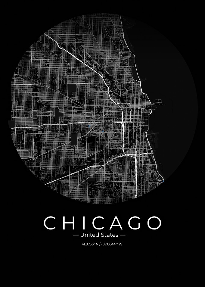 Chicago City Map Minimalist Poster