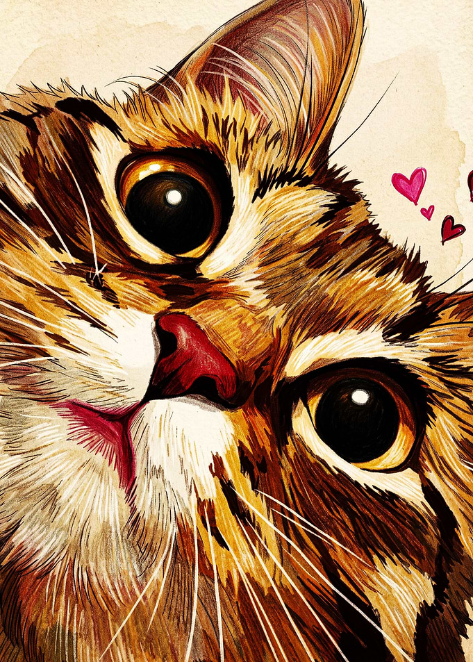 Close-up Portrait of an Adorable Cat