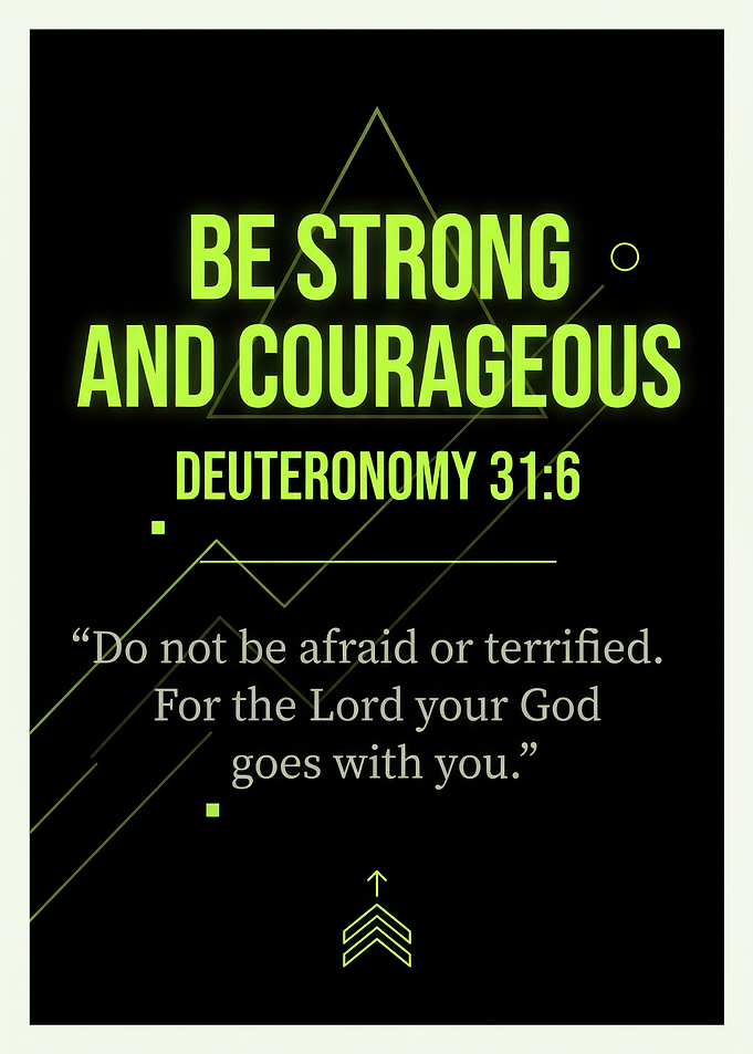 BE STRONG Inspirational Bible Verse Poster