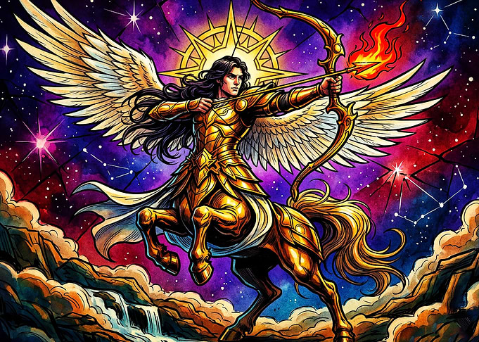Sagittarius Zodiac Mythic Poster