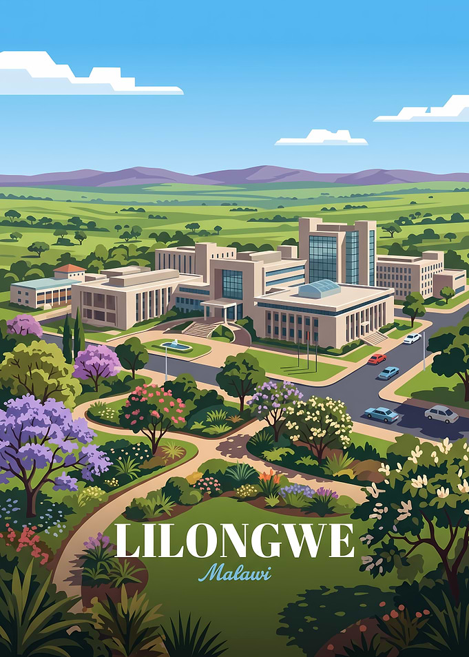 Lilongwe Malawi Travel Poster