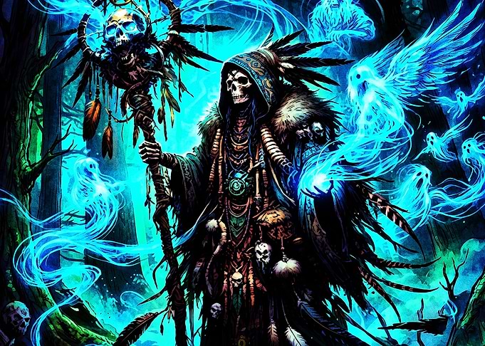 Spectral Necromancer Shaman in Forest