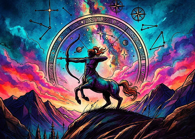 Sagittarius Zodiac Cosmic Art Poste