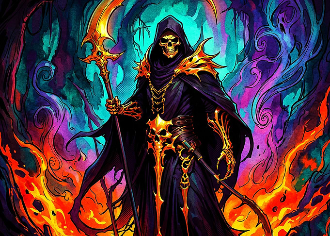 Grim Reaper with Golden Scythe
