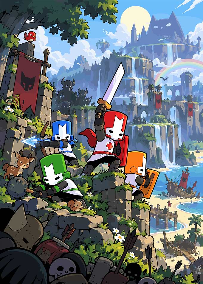 Castle Crashers Knights Adventure Scene