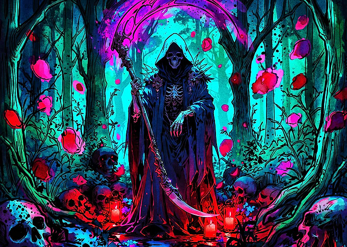 Grim Reaper in Neon Forest