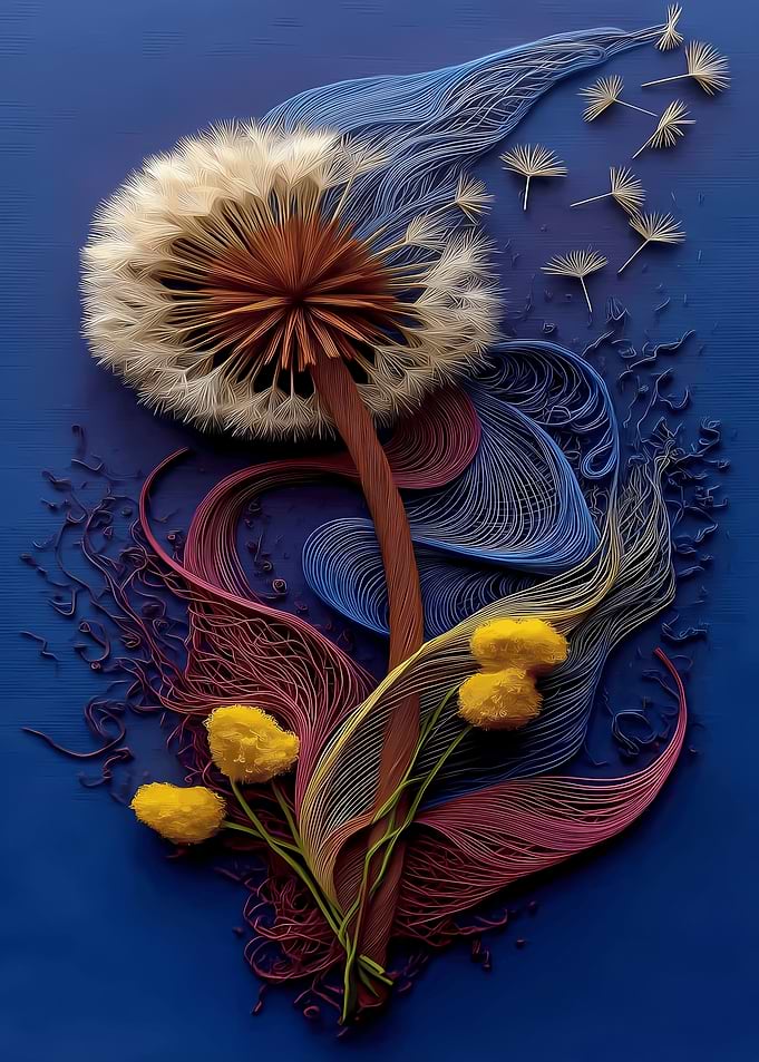 Quilled Paper Dandelion Art