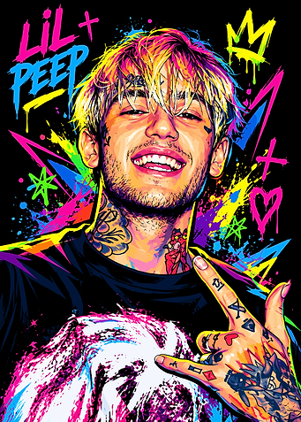 Vibrant Lil Peep Pop Art Portrait
