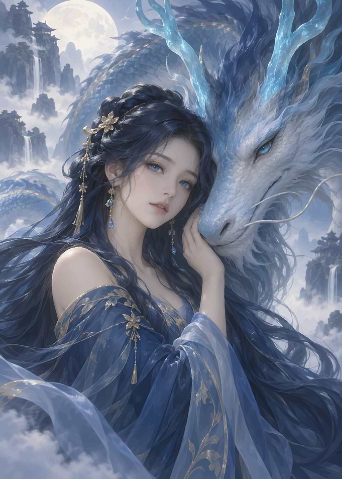 Beautiful Maiden with Celestial Dragon