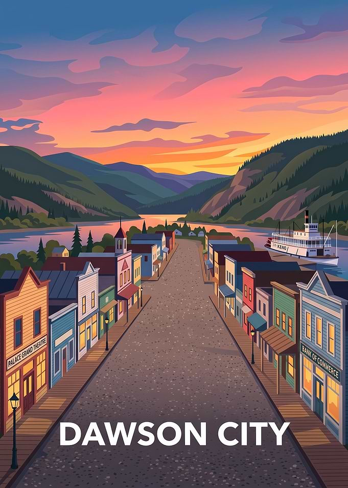 Dawson City Vintage Travel Poster
