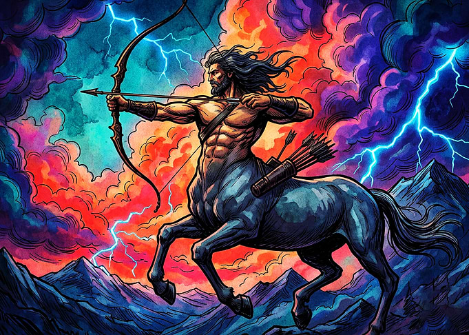Centaur Archer Fantasy Storm Poster