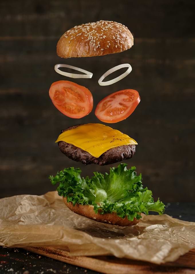 Floating Cheeseburger Ingredients