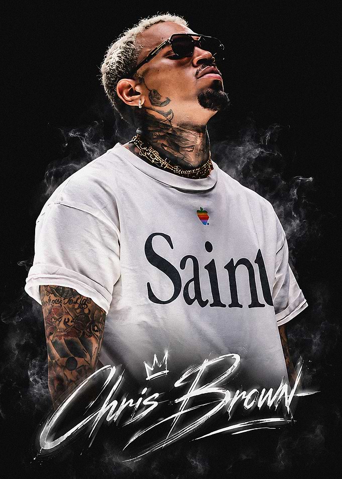 Chris Brown Portrait Poster