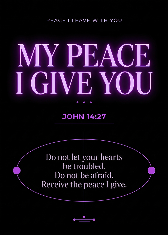 John 14:27 Inspirational Bible Verse Poster