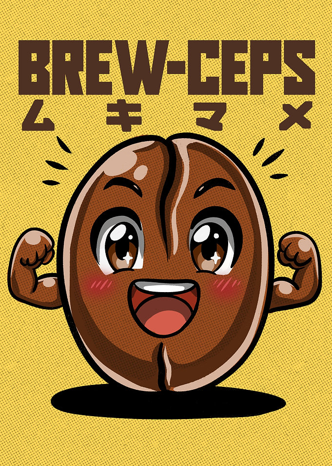 Brew-ceps Funny Muscular Coffee Bean Retro Vintage
