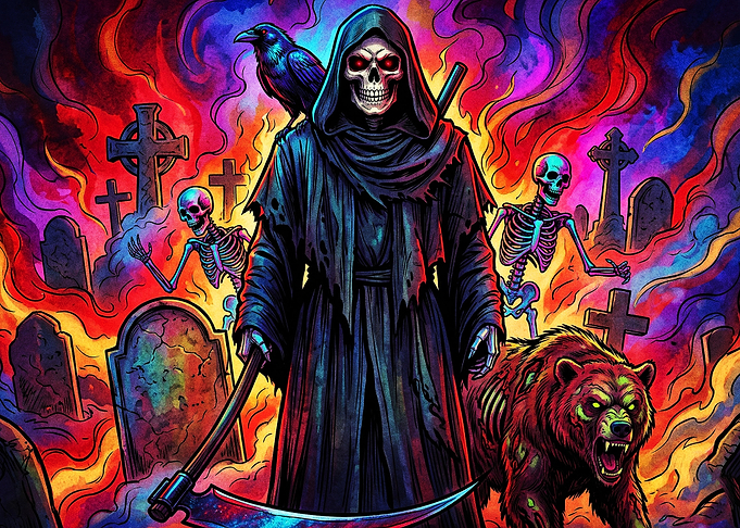 Grim Reaper with Undead Bear