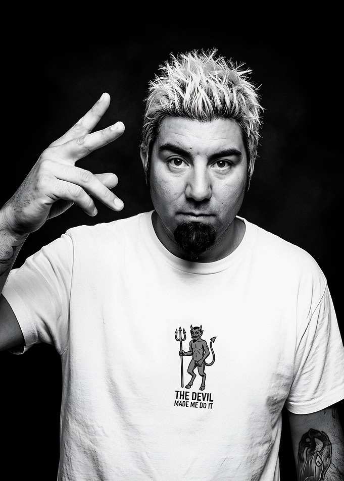 Chino Moreno Portrait with Devil Shirt