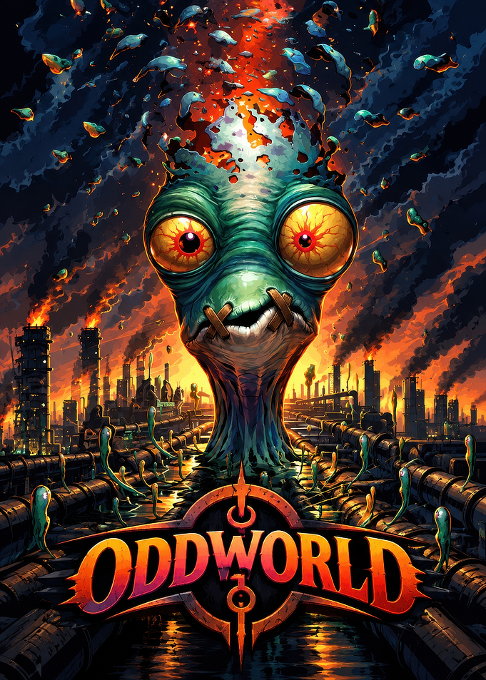 Oddworld Abe's Odyssey Industrial Poster