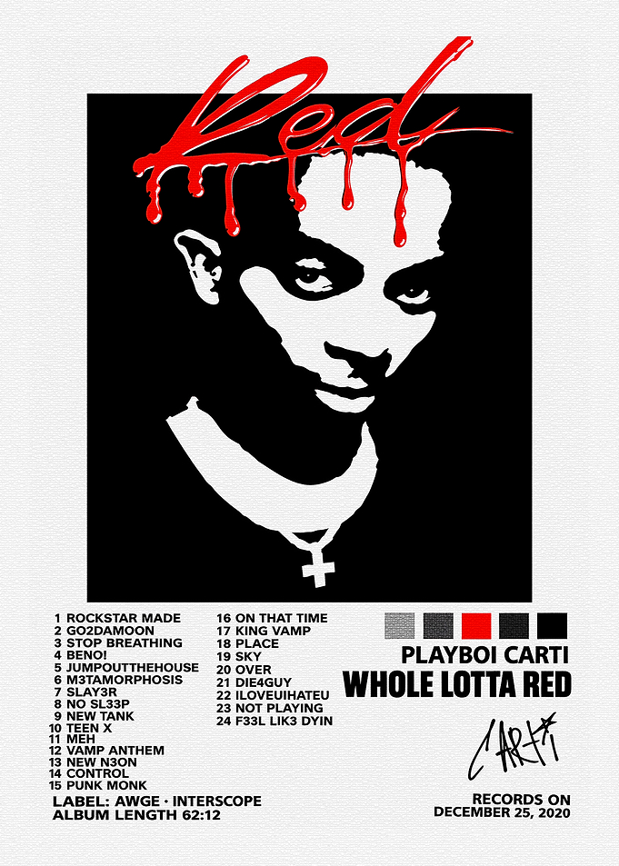 Playboi Carti Whole Lotta Red Poster