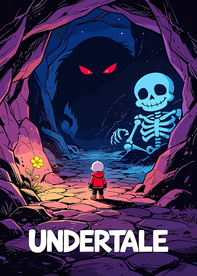 Undertale Cave Adventure Poster