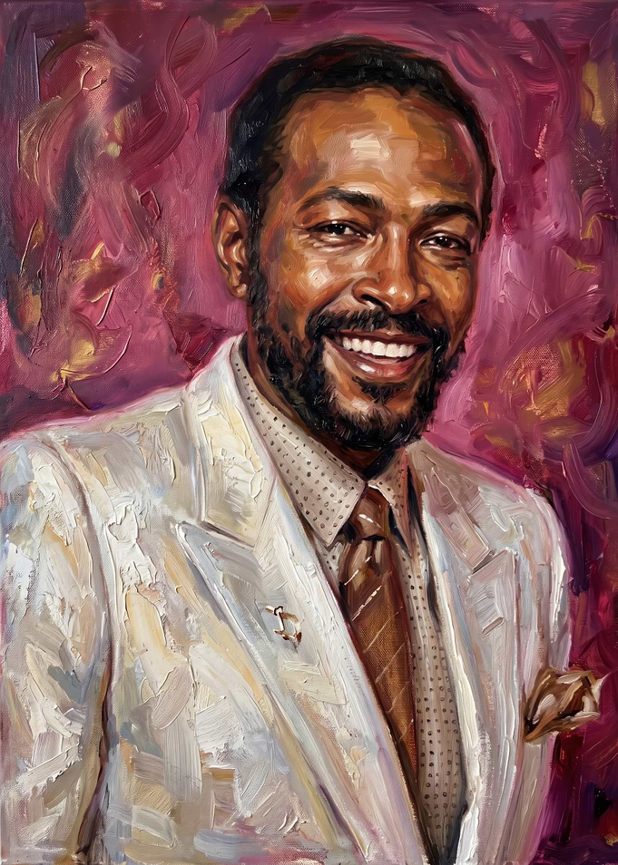 Oil Painting Portrait of Marvin Gaye