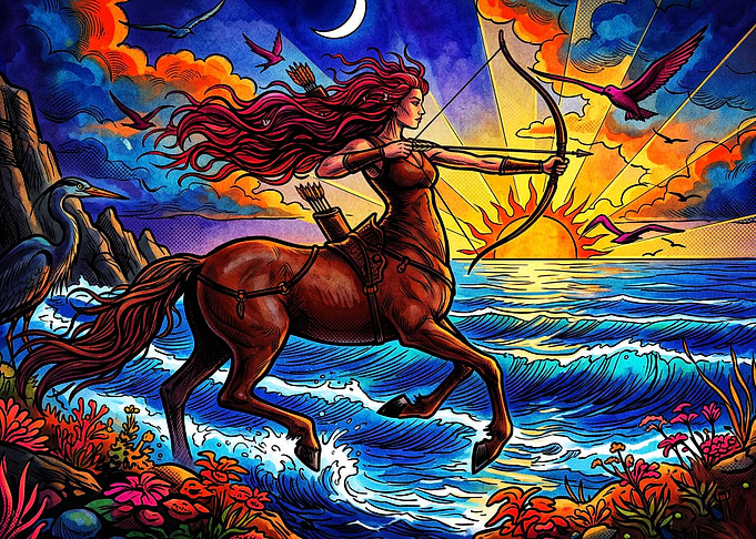 Centaur Sagittarius Zodiac Mythic A