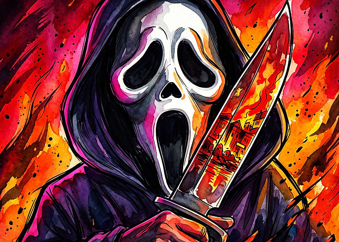 Ghostface Scream Horror Movie Art