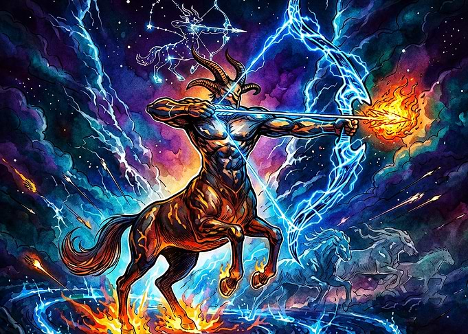 Sagittarius Zodiac Cosmic Art Poste