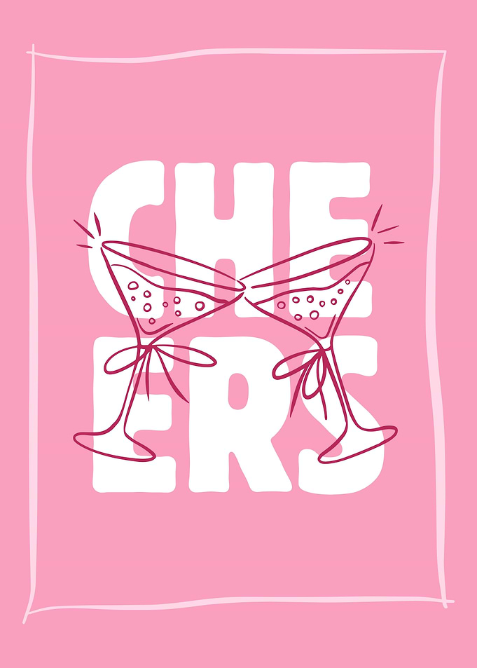 Cheers Pink Celebration Poster