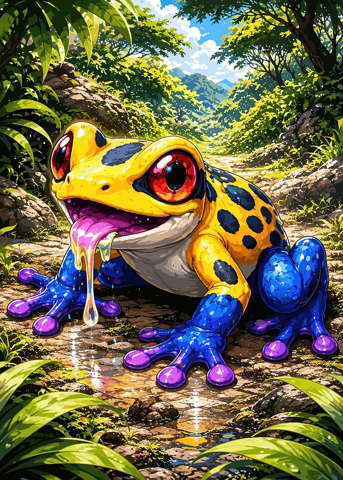 Vibrant Tropical Frog in Jungle