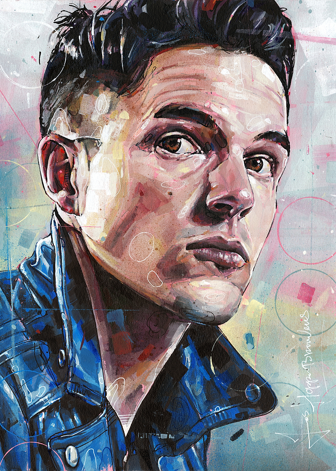 The Killers, Brandon Flowers portrait painting