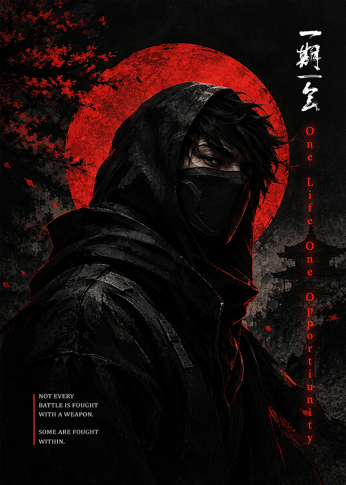 Ninja Warrior Red Moon Poster