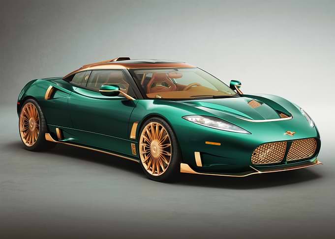 Emerald Green and Gold Luxury Supercar