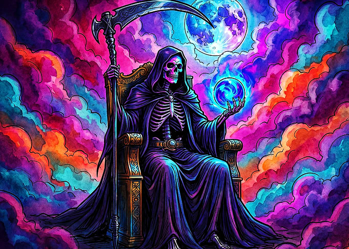 Grim Reaper on Throne with Orb