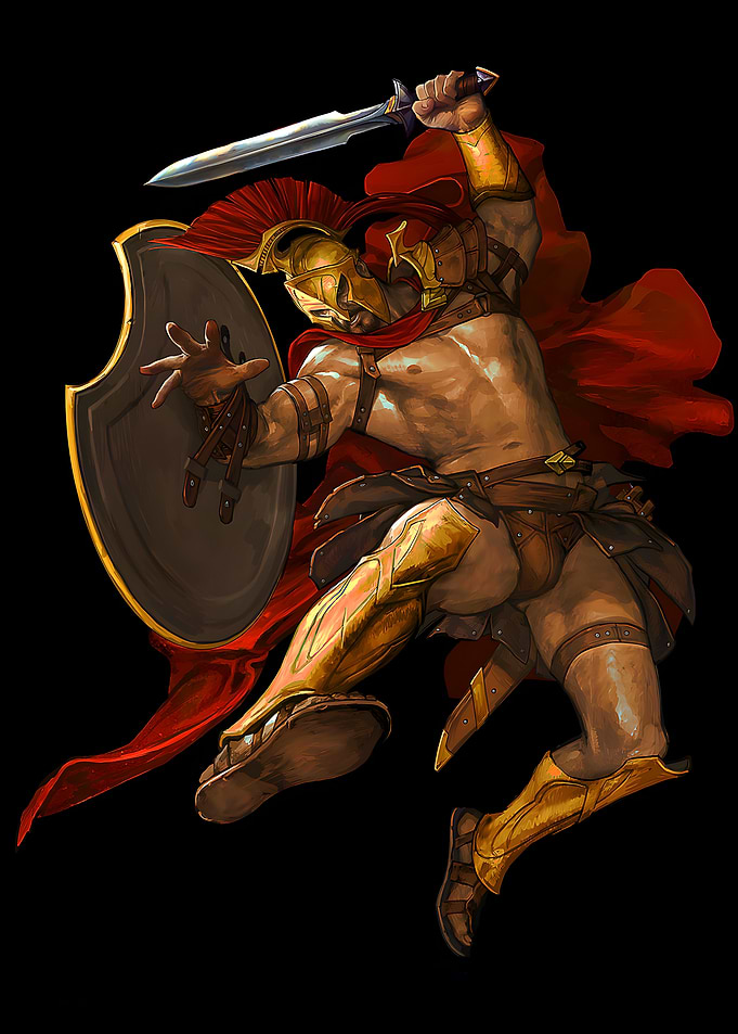 Spartan Warrior in Combat Stance