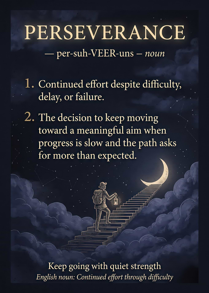Perseverance Inspirational Definition Poster
