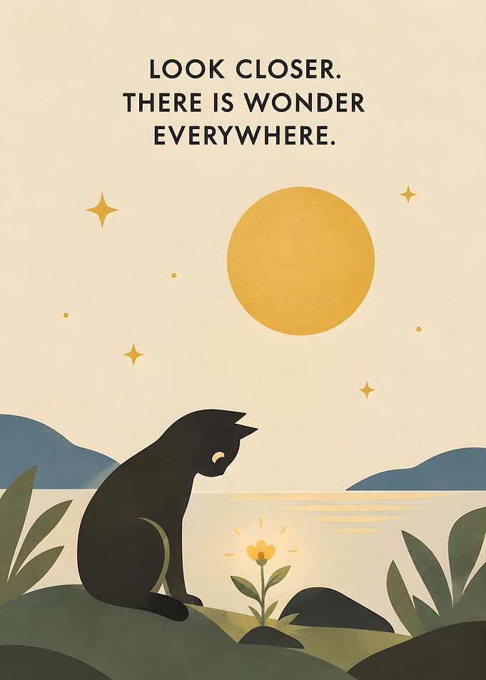 Wonder Everywhere Cat Illustration