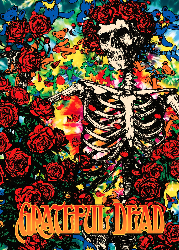 Skeleton and Roses Poster