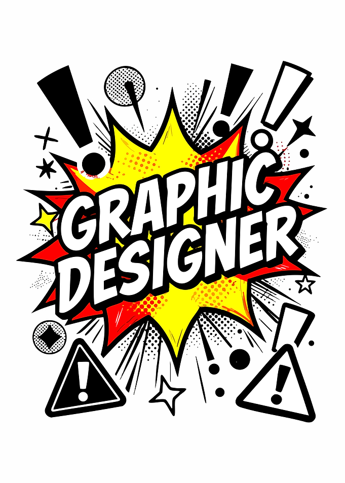 Graphic Designer Comic Style Text Art