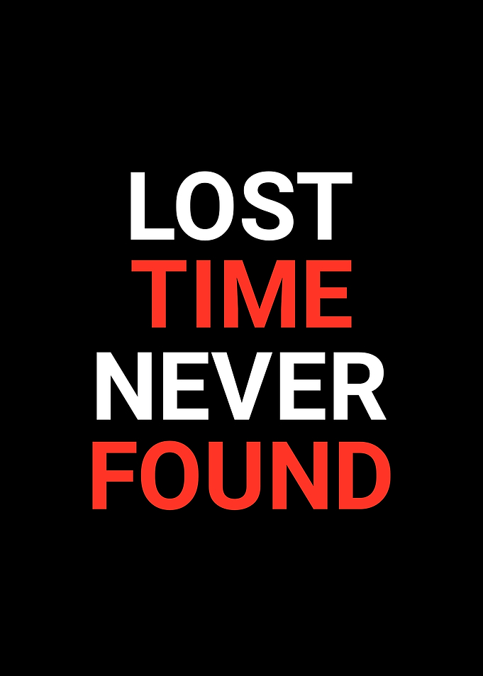 Lost Time Never Found Typography
