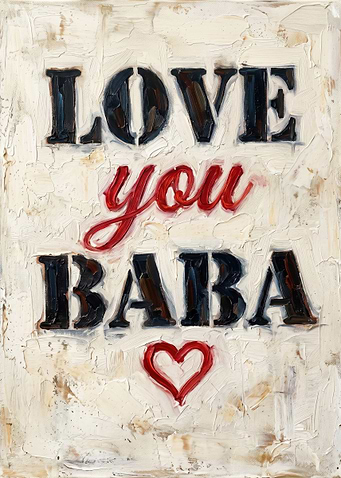Love You Baba Textured Art