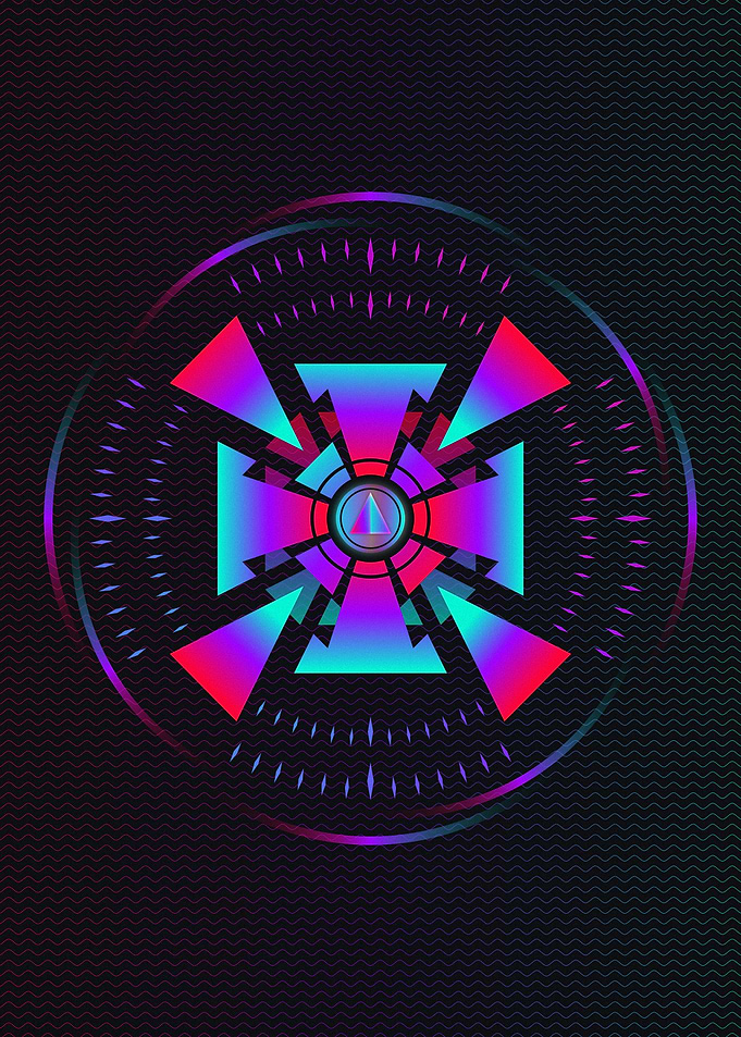 Neon Cyberpunk Cybernetic Symbol
